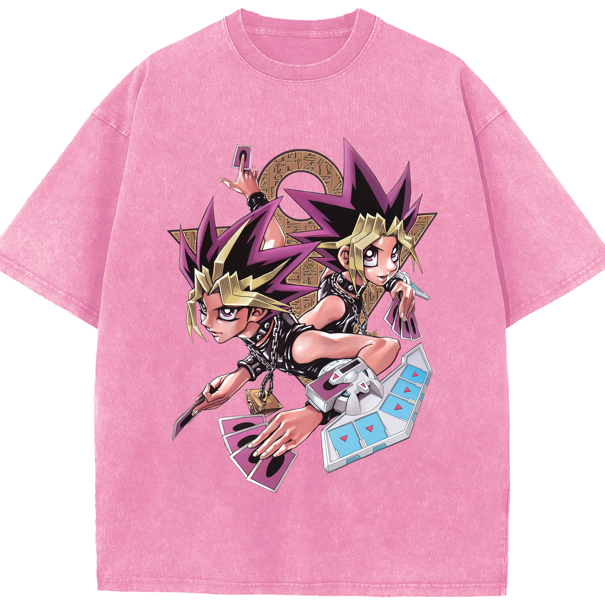 （画像用） 遊☆戯☆王 Yu-Gi-Oh! 綿100% ヴィンテージ風 半袖Tシャツ（フロントプリント）